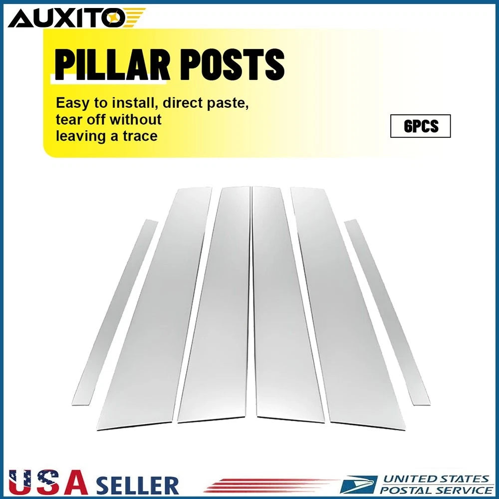 6x Chrome PreCut Pillar Post Trim Covers for Honda Accord (2013–2017)