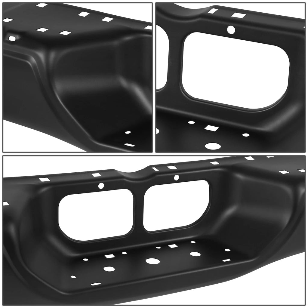 Rear Bumper Face Bar for Toyota Tundra (2000–2006) Black Steel WO Parking Sensor Holes