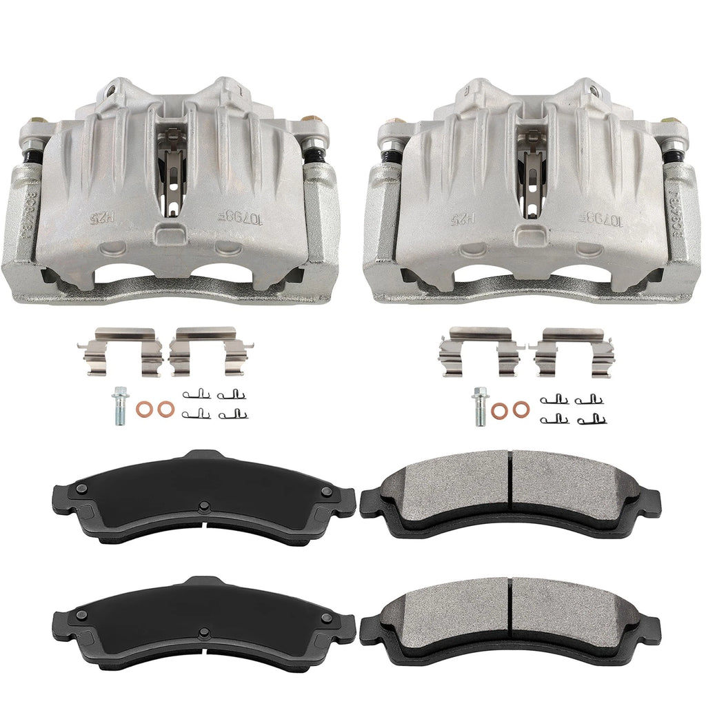Set of 6 Ceramic Brake Pads and Calipers for GMC Envoy (2002–2005)
