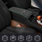 Leather Console Lid Armrest Cover for Jaguar XK XK8 XKR (1997–2006) Green Stitch