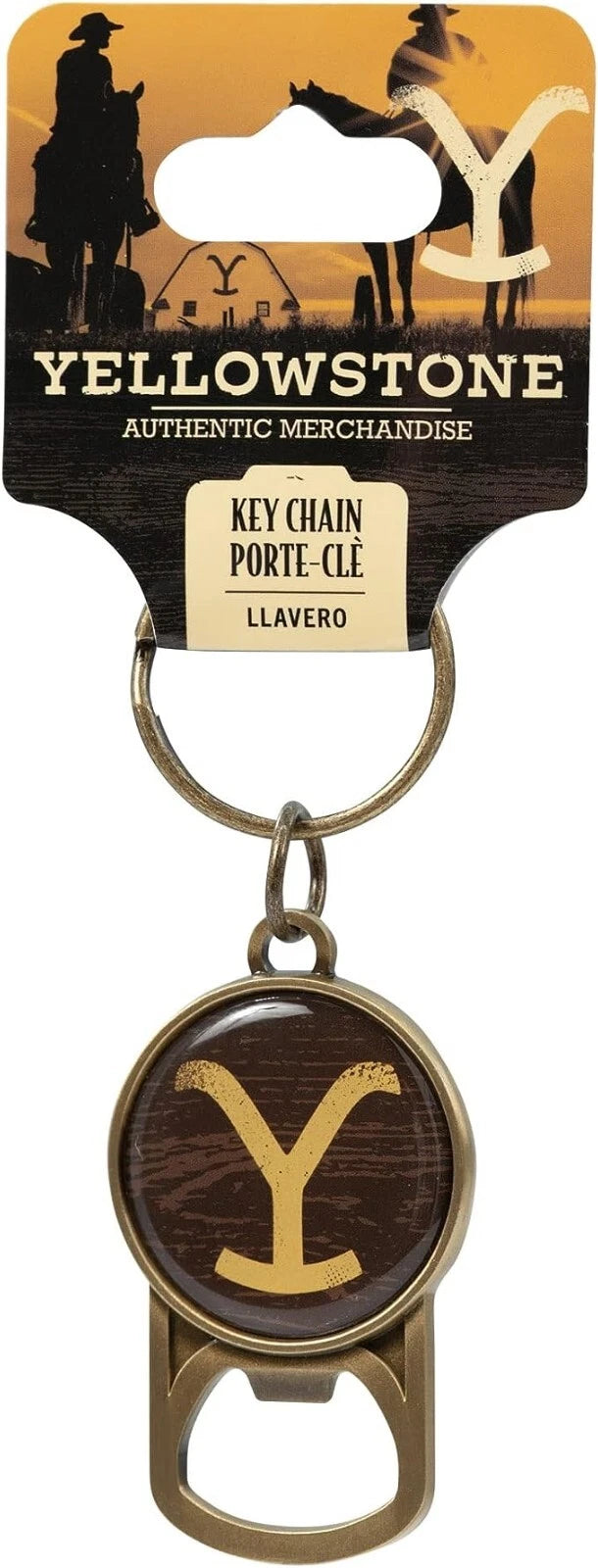 Yellowstone Logo Bronze Finish Bottle Opener Key Chain