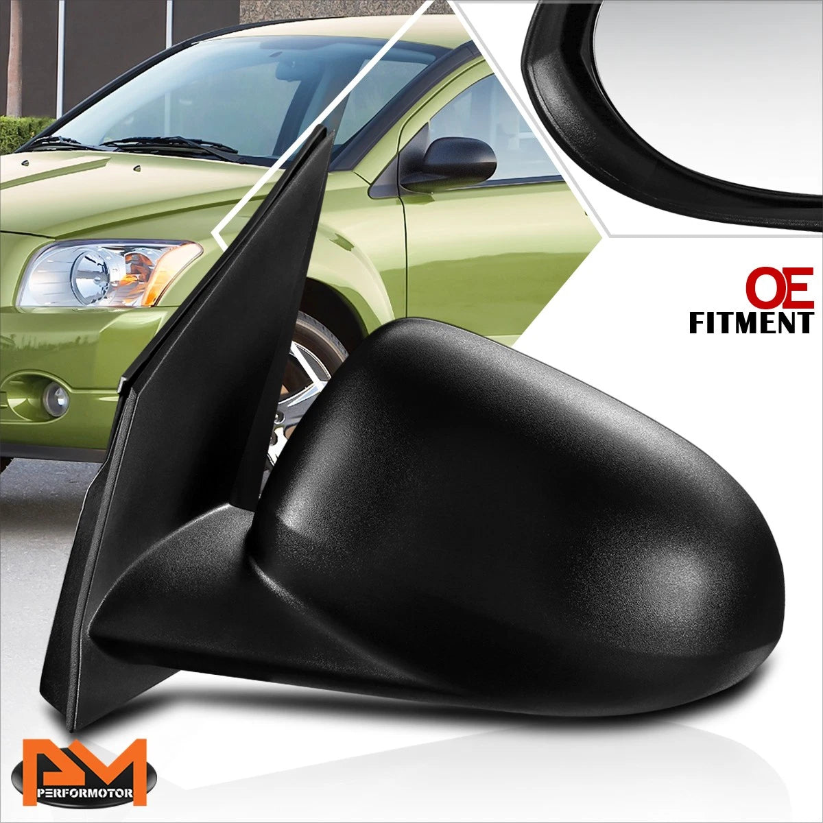 OE Style Manual Adjust Side Rear View Door Mirror Left for Dodge Caliber (2007–2012)