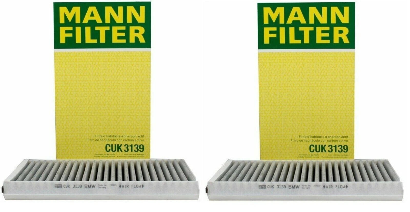 Set of 2 Activated Charcoal Cabin Air Filters 64319171858 for BMW E60 E63 (2007–2010)