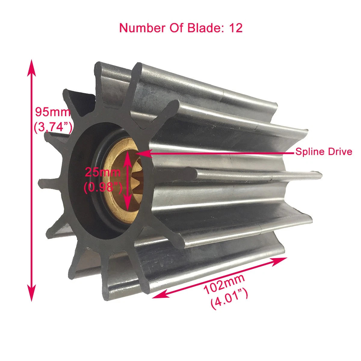 2Pack Water Pump Impeller for Caterpillar 29000K 296-8388 2968388