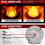 Pair Chrome Amber LED Side Marker Light Assembly for