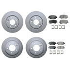 Front & Rear Brake Kit Disc Rotors & Akebono Pads for Hyundai Kia (FWD)