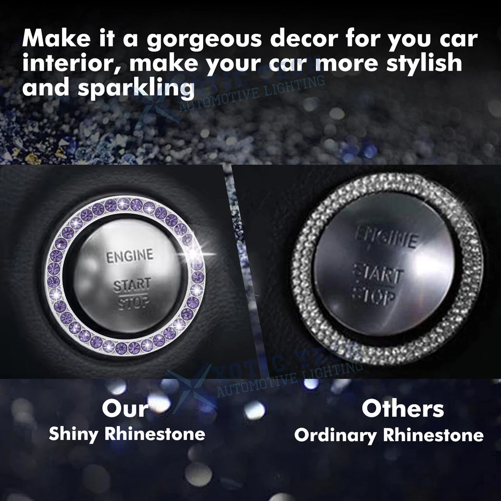 Crystal Bling Rhinestone Start Stop Button Ring for Car (Universal)