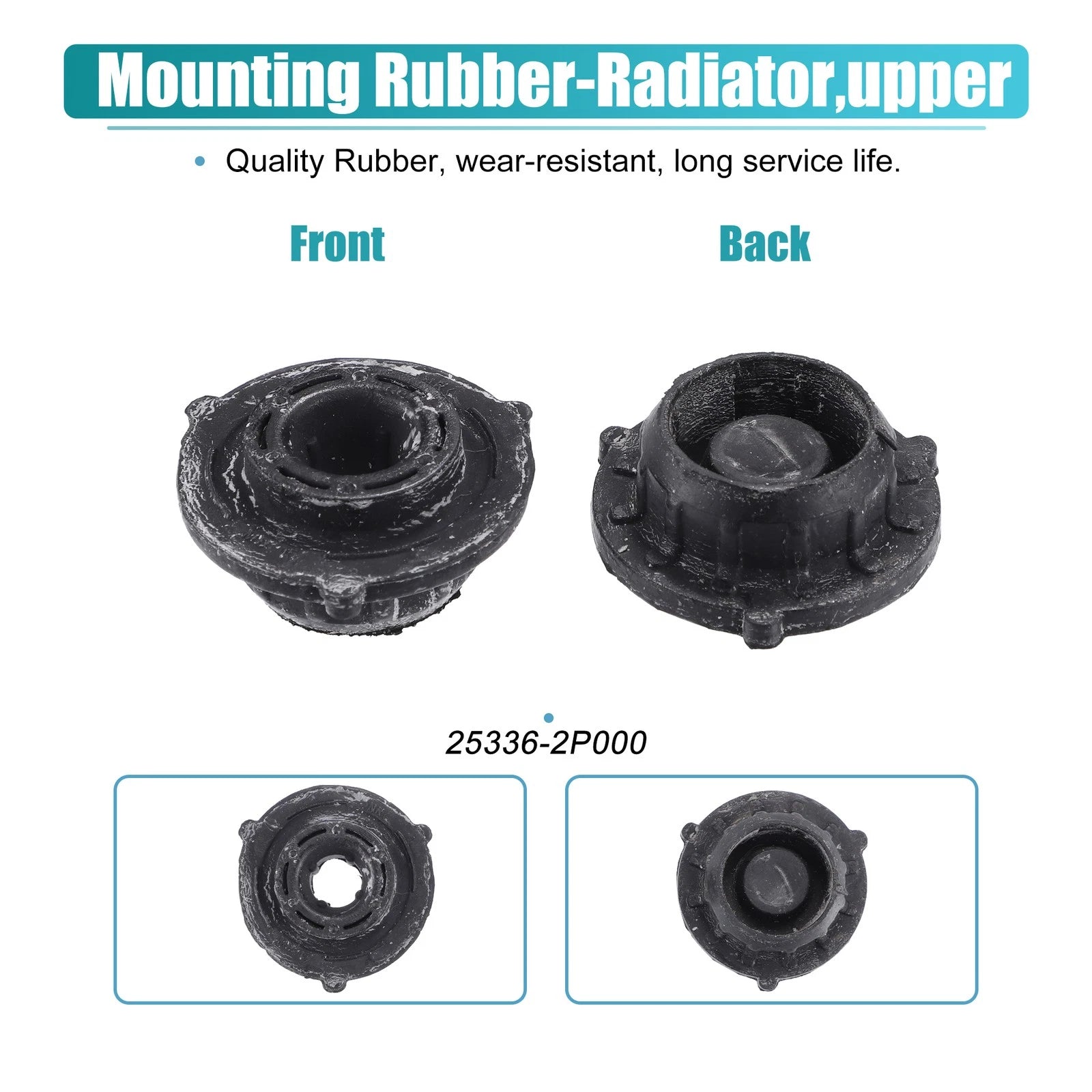 2X Lower Rubber Cushion Radiator Mount Insulator for Kia Sorento (2011–2015)