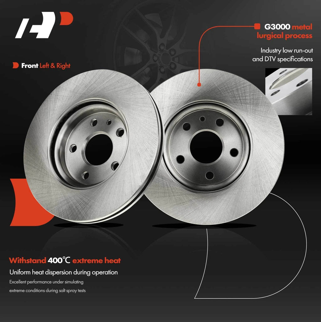 Front Disc Brake Rotors & Ceramic Pads for Chevy Cruze Volt (2016-2019)