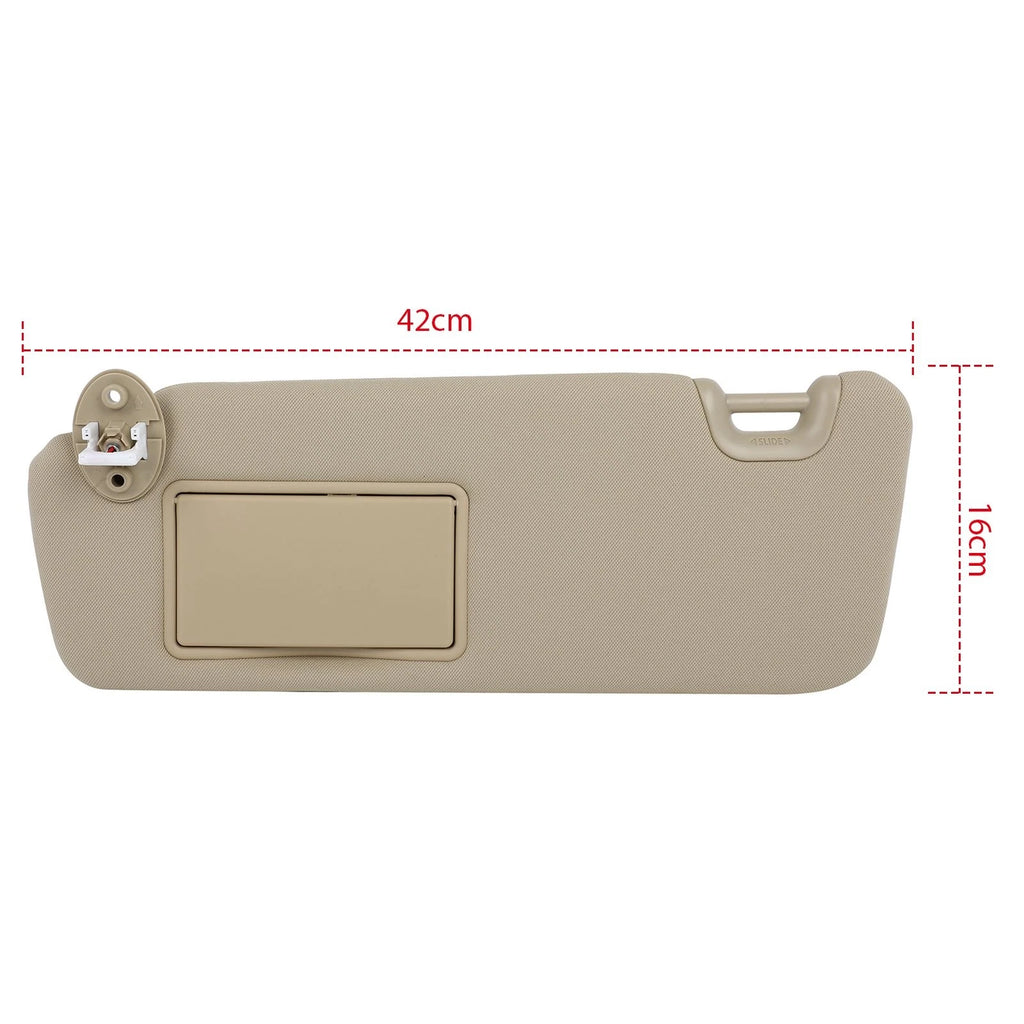 Left Driver Side Sun Visor for Toyota Highlander (2014–2019) Beige