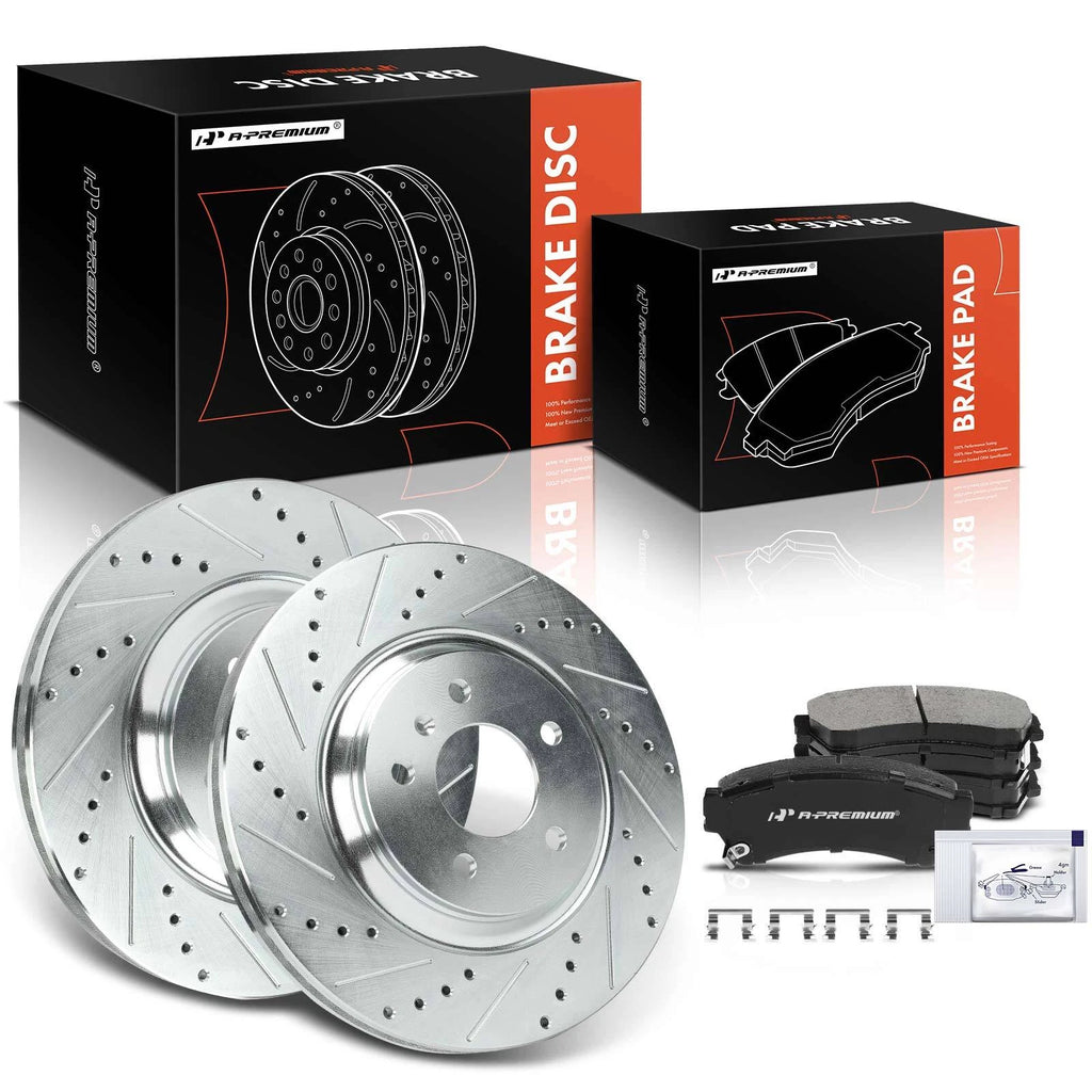 Front Drilled Brake Rotors & Pads for Chevy Impala Buick LaCrosse (2006–2020)
