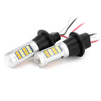 2X T20 7440 42-SMD 2835 50W Dual Color Switchback LED for Vehicles