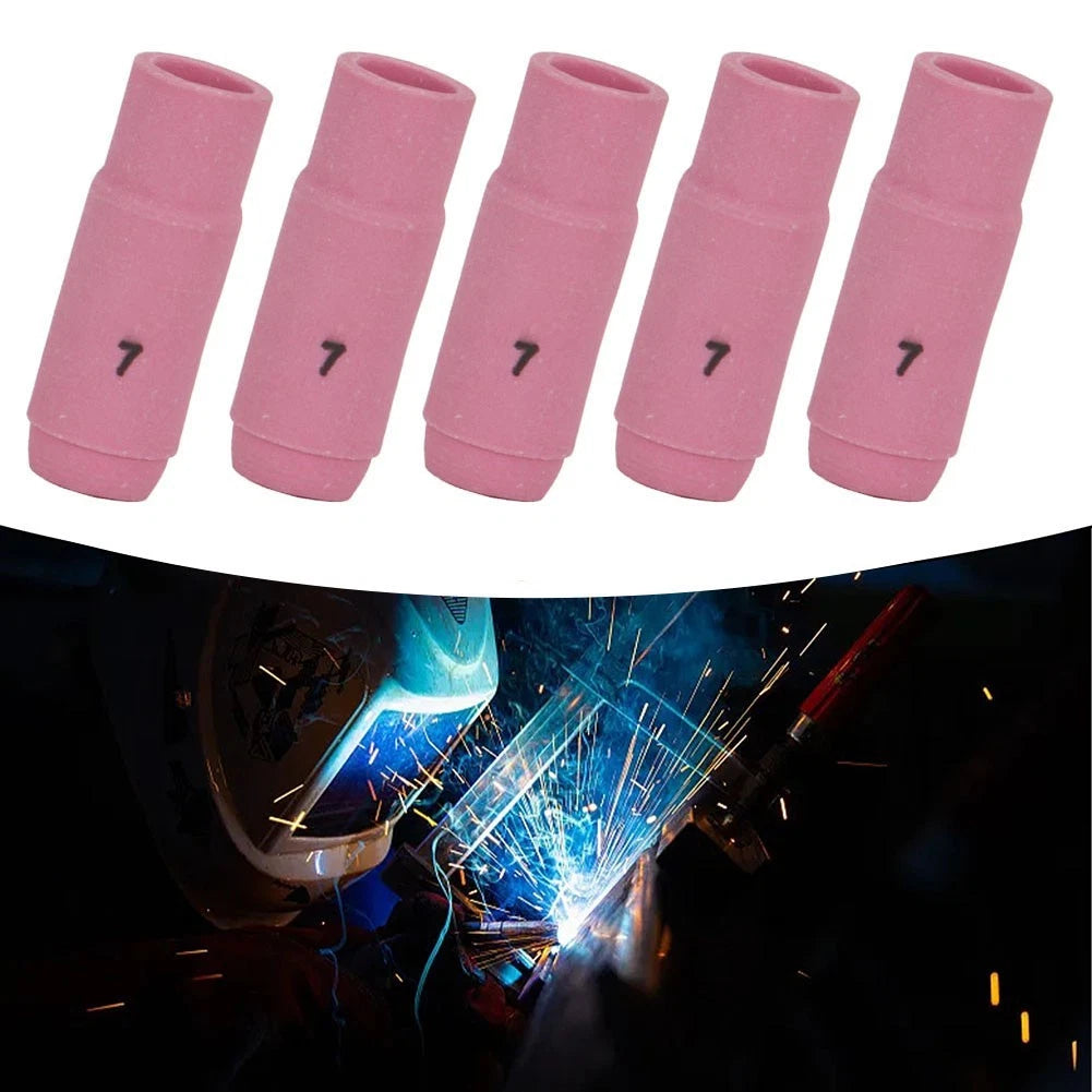 5PCS TIG Alumina Nozzles Shield Cups for WP 17 18 26 (10N47, 7mm, 11mm)