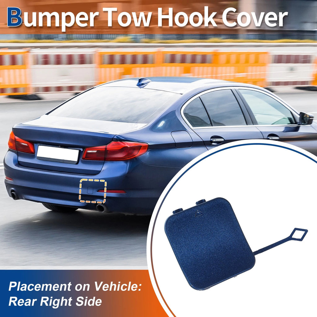 Rear Car Bumper Tow Hook Cover for BMW 530i 540i M5 (2017–2021) No. 51127475589 Quantum Blue