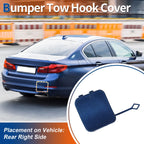 Rear Car Bumper Tow Hook Cover for BMW 530i 540i M5 (2017–2021) No. 51127475589 Quantum Blue