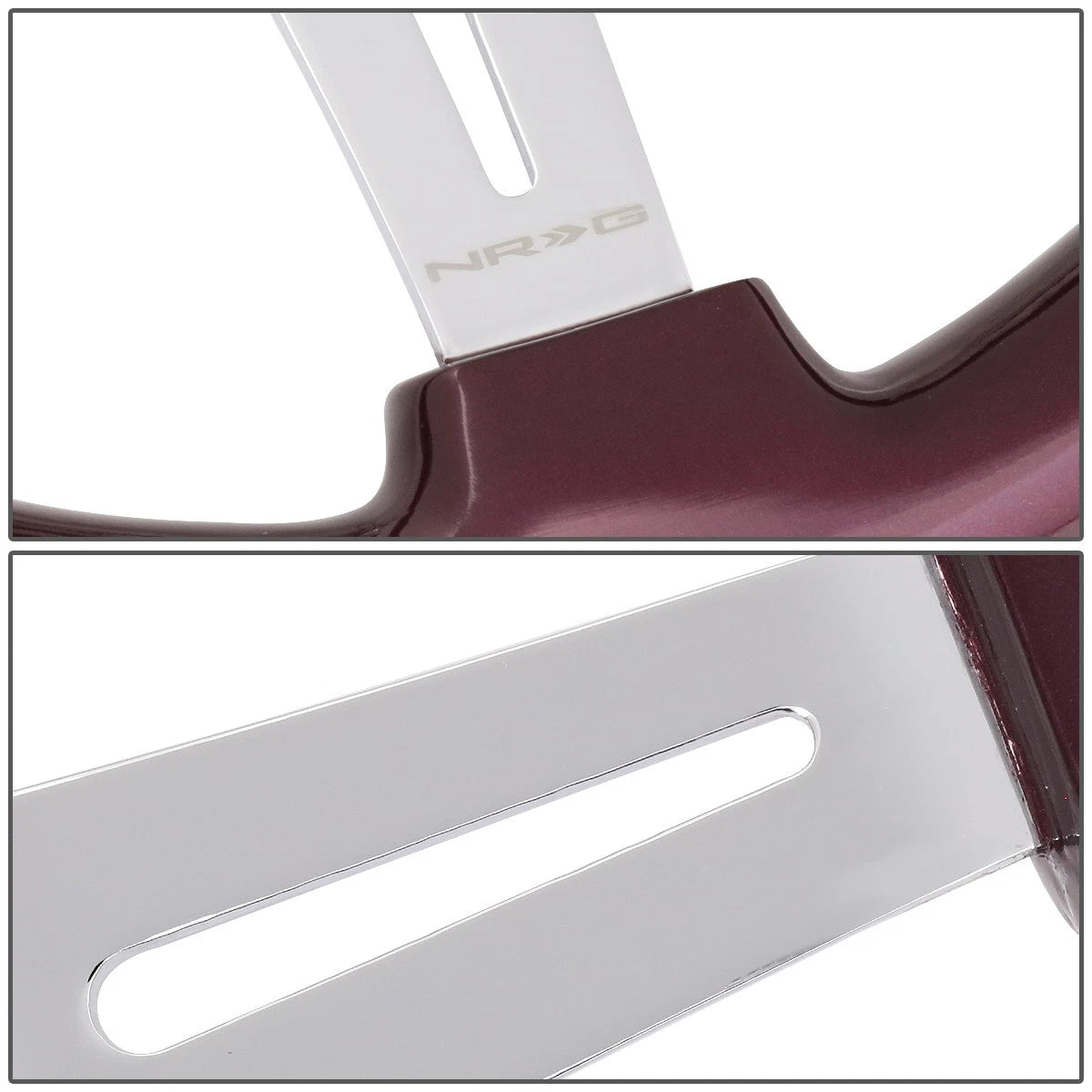 NRG 35cm Chrome 2" Deep Dish 3-Spoke Steering Wheel for Universal Fit (N/A)