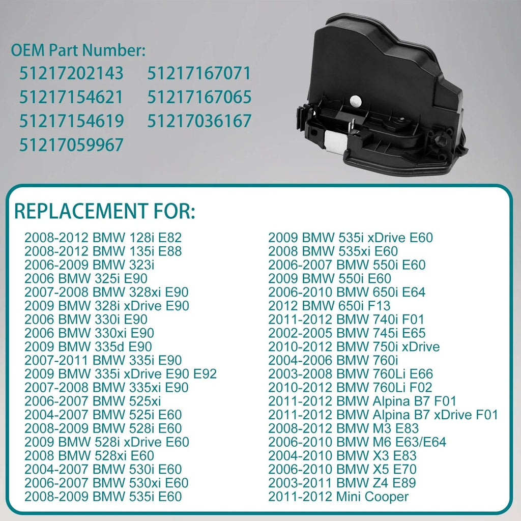 Door Lock Latch Actuator for BMW E60 E90 X6 (2007-2013)
