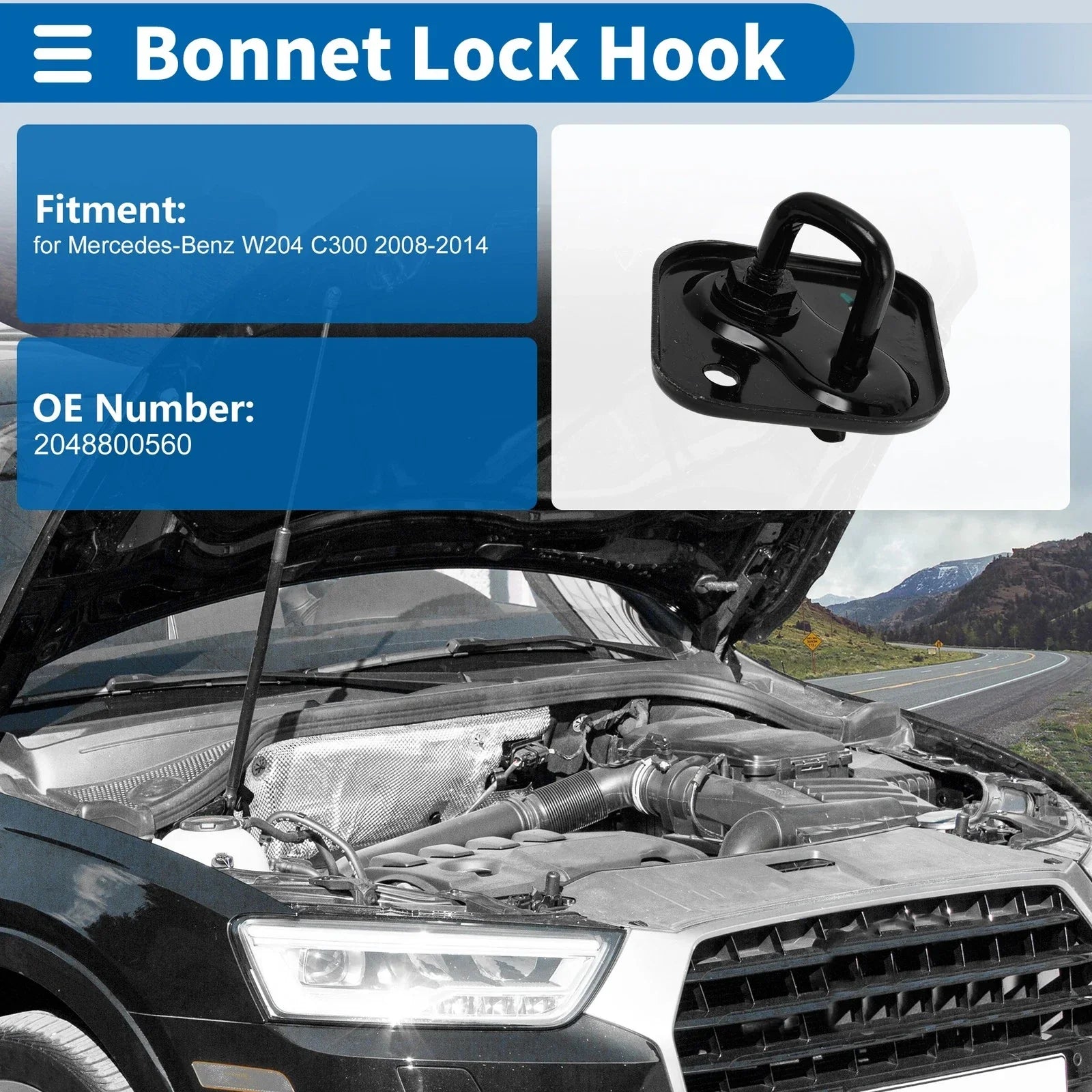 Hood Latch Assembly for Mercedes-Benz W204 C300 (2008-2014)