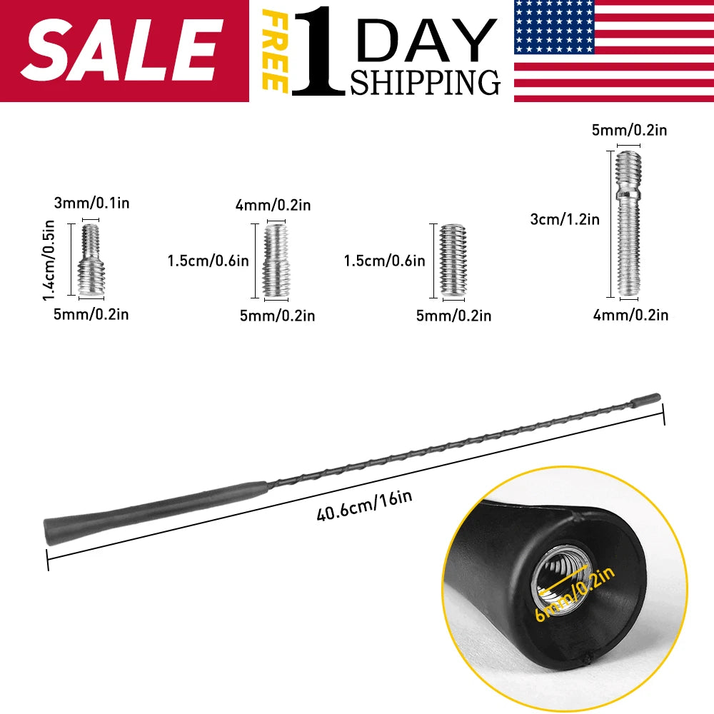 Antenna Mast for Jeep Grand Cherokee (2005–2010) 16 Inch Black