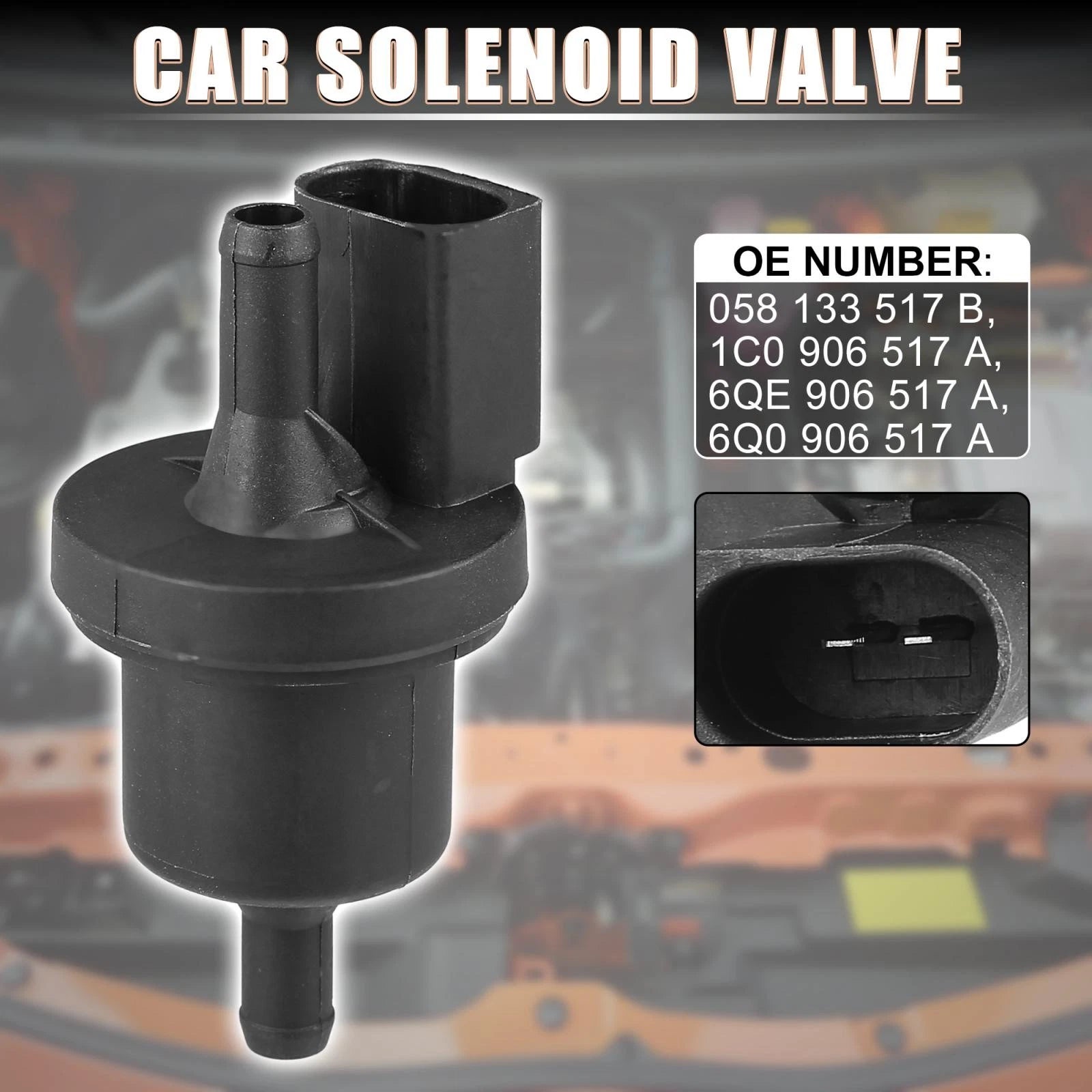 Vapor Canister Vacuum Solenoid Purge Valve for Volkswagen Audi (2006–2015) 06E906517A