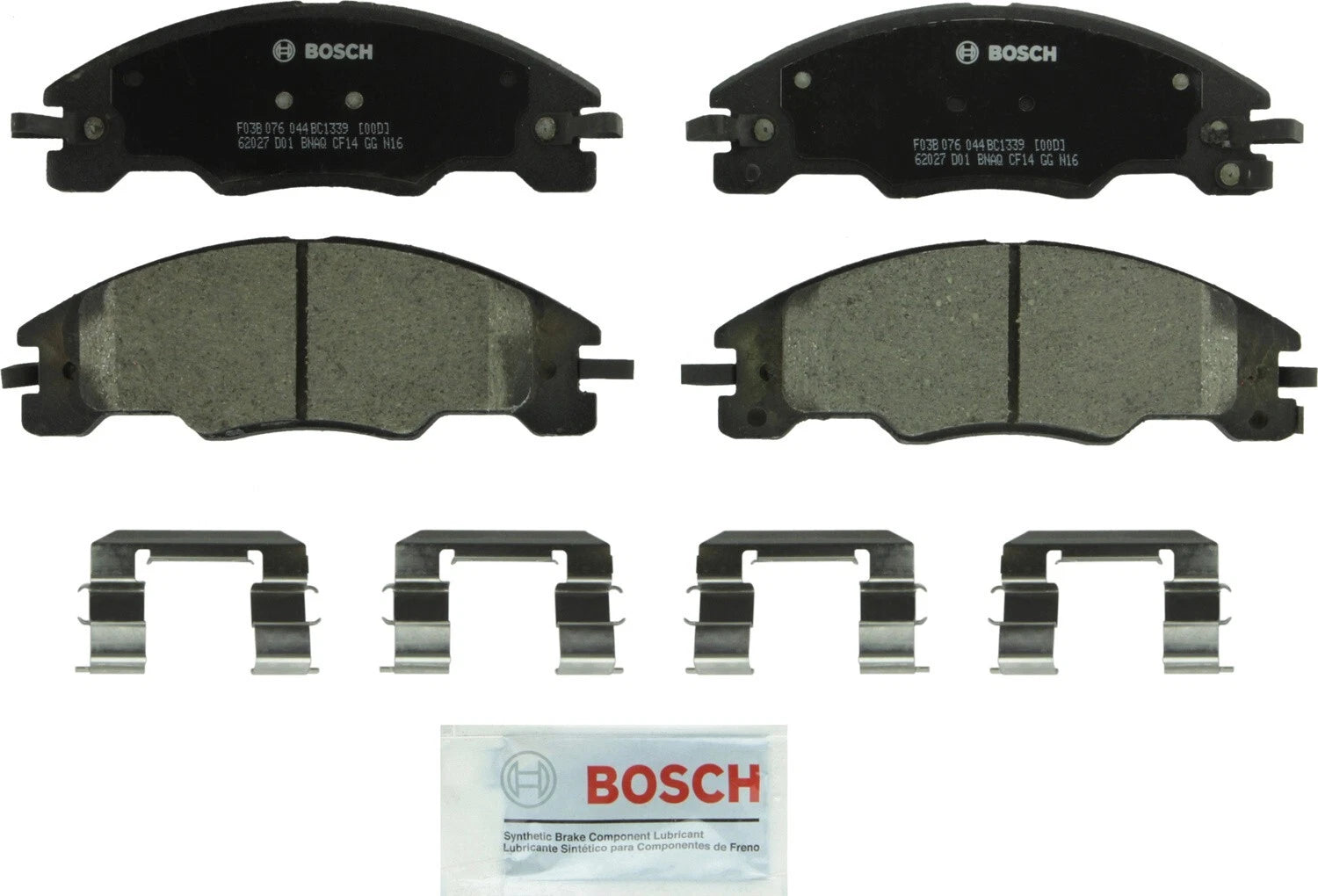 Bosch Front QuietCast Ceramic Brake Pads w/ Hardware for