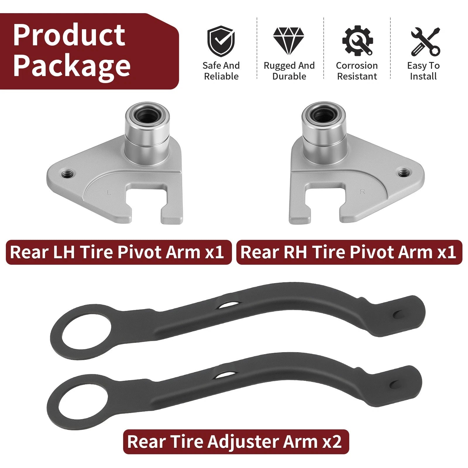 Rear Tire Pivot w/ Adjuster Arm for Honda (42930-VG3-B01, 42961-VG3-010)