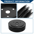 3 SWP Triple-Groove Short Water Pump Crank Pulley for Chevy SBC Small Block (262)
