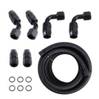 12FT 10AN Nylon Braided Fuel Oil Line with 6 Swivel End Adapters