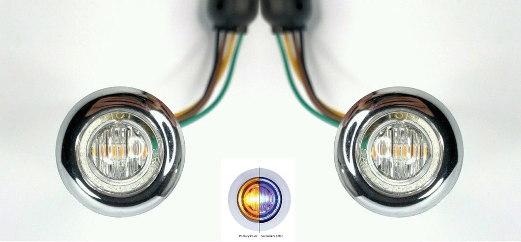 LED Dual Color Lights Amber Blue Marker Clearance w Clear Lens for Jeep (2007–2018)
