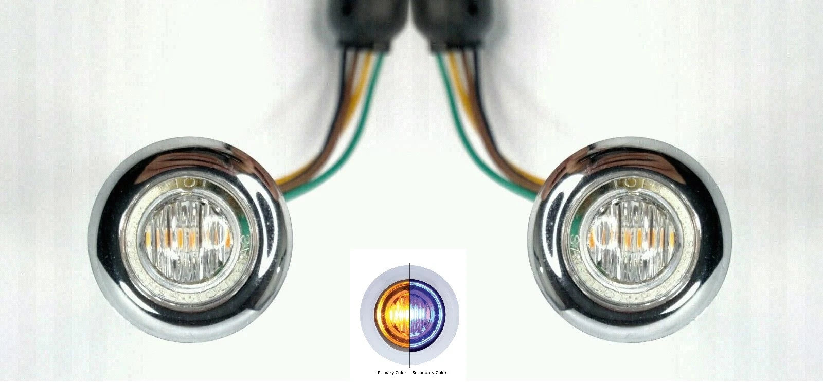LED Dual Color Lights Amber Blue Marker Clearance w Clear Lens for Jeep (2007–2018)