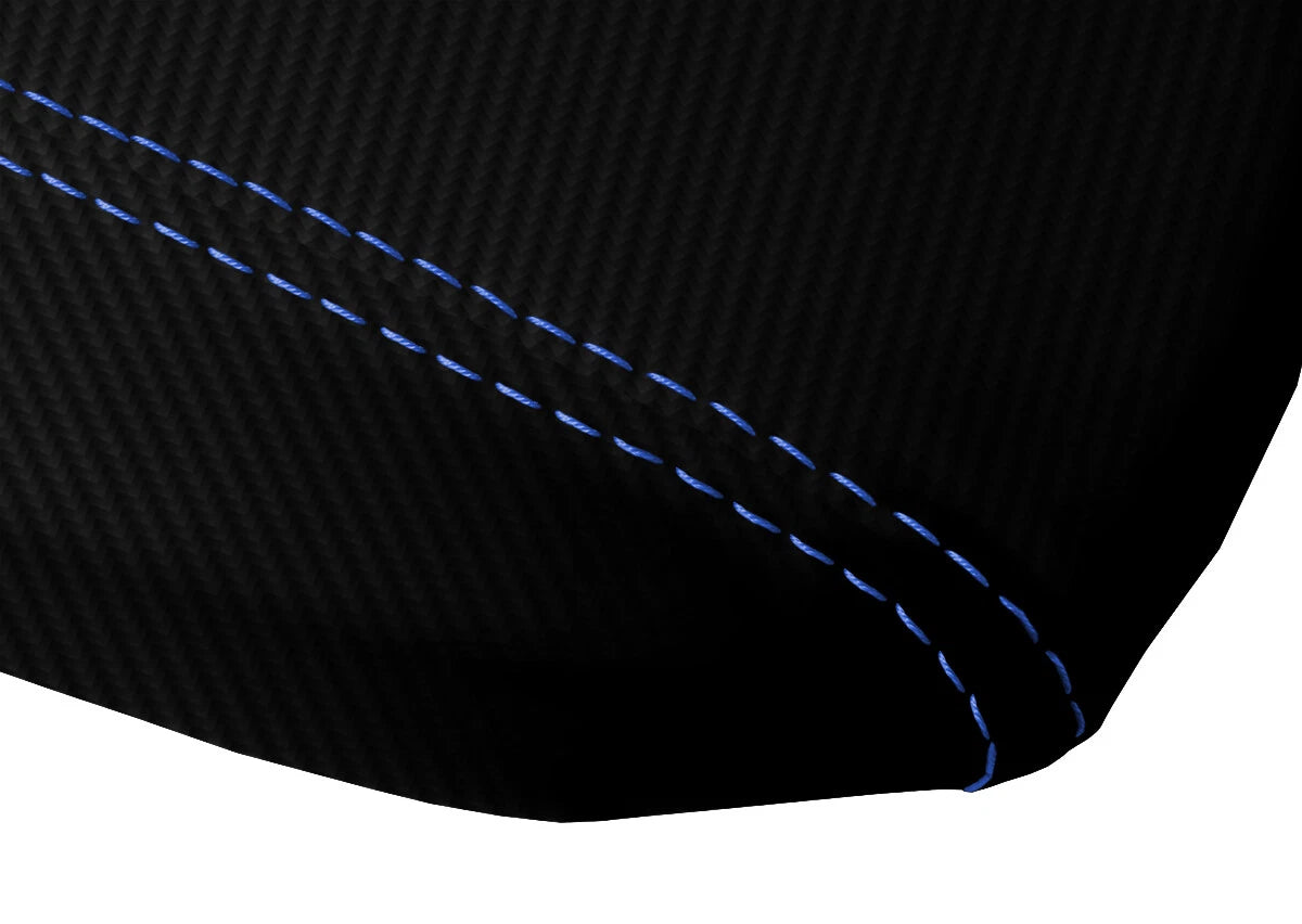 Carbon Fiber Console Lid Cover for Toyota Corolla (2014–2019) Blue Stitch
