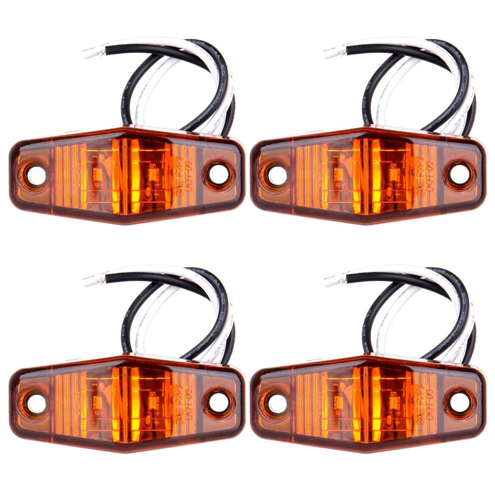 Set of 4 Amber Surface Mount Side Fender Marker Lights