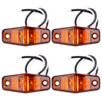 Set of 4 Amber Surface Mount Side Fender Marker Lights