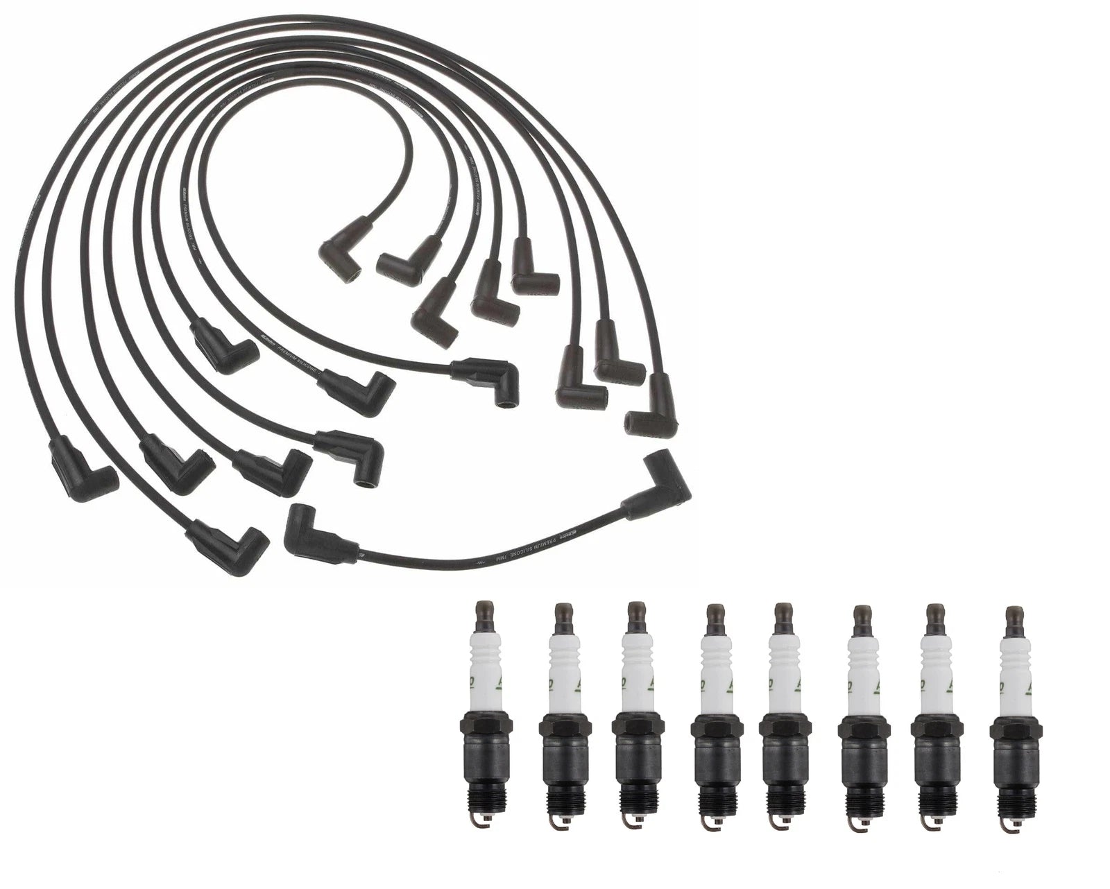 Ignition Wire Set & 8 ACDelco Spark Plugs for Chevrolet GMC V8