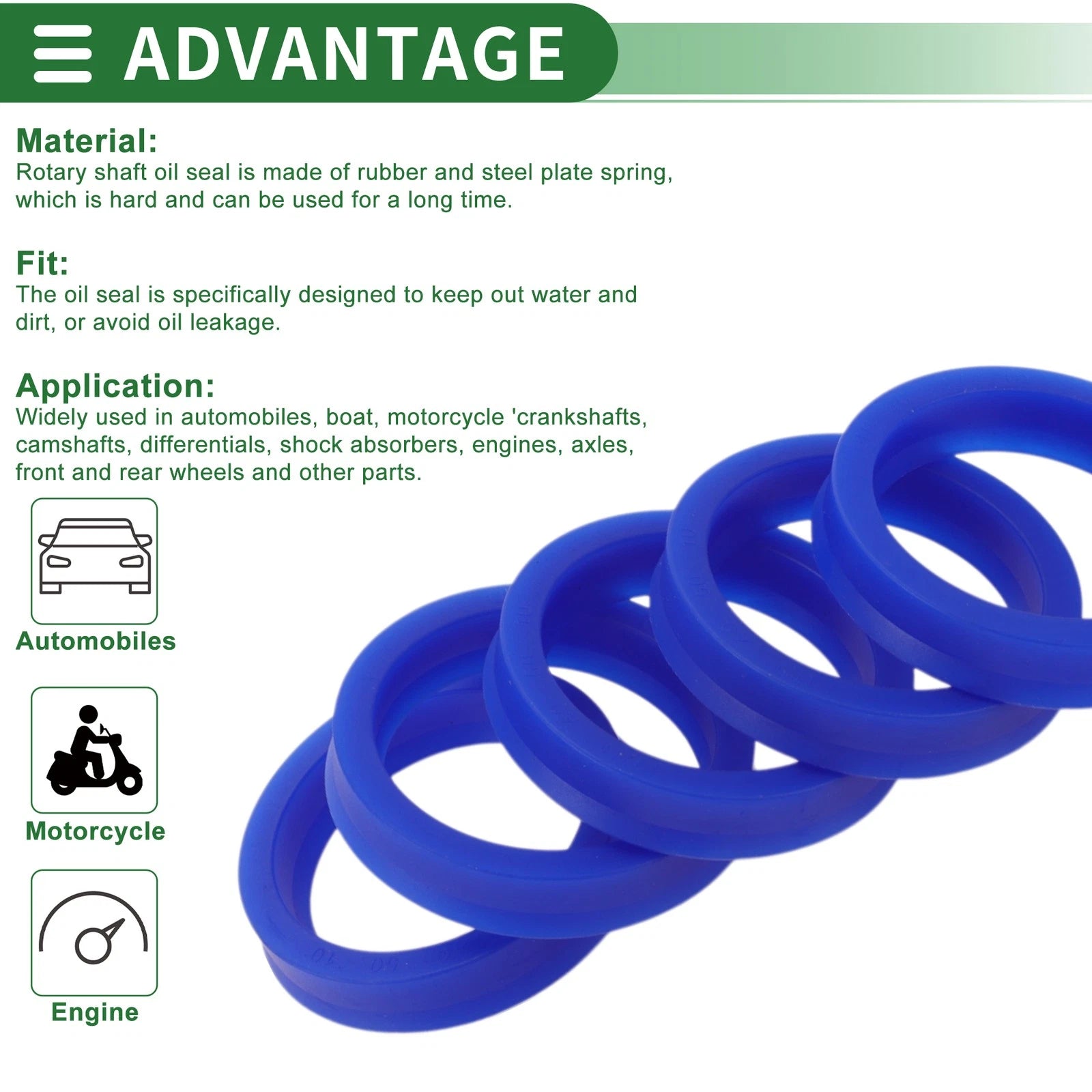 Set of 5 Oil Seal Rotary Shaft Seal 40x50x10mm for Various Models