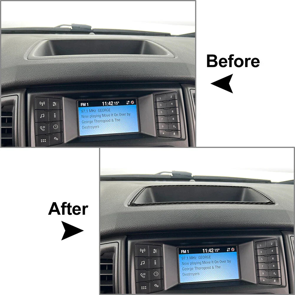 Carbon Fiber Dashboard Storage Box Cover for Ford Ranger (2019-2022)