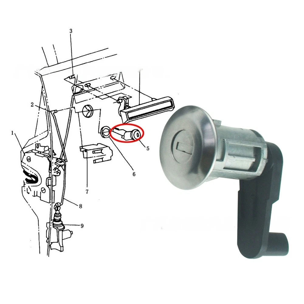 Door Lock Mechanism with Keys for Renault Megane (1996–2003)