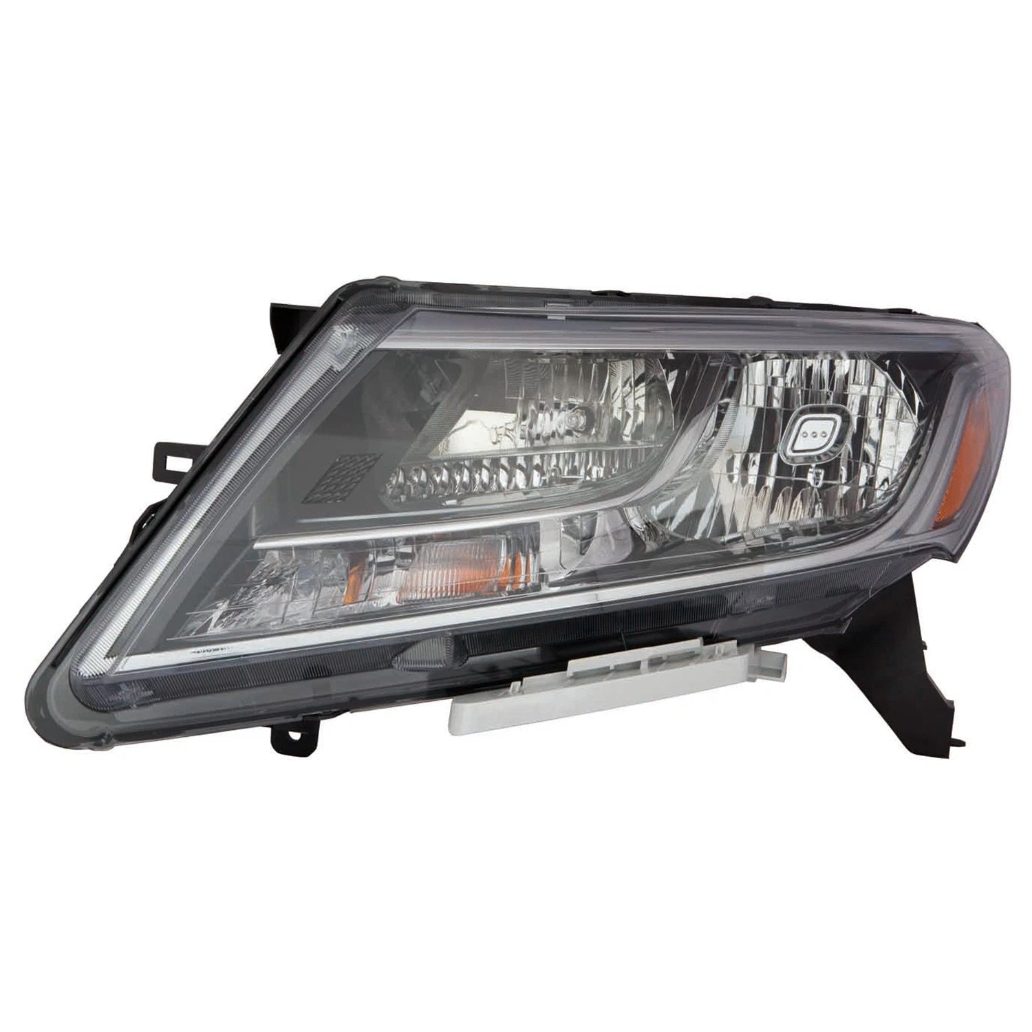Replacement Driver Side Halogen Head Light Assembly w/Chrome Bezel