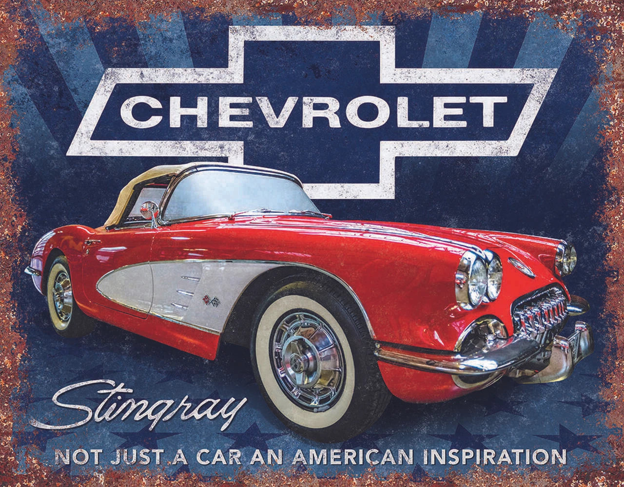 Corvette Stingray Metal Tin Sign for Chevy (1957) #2471
