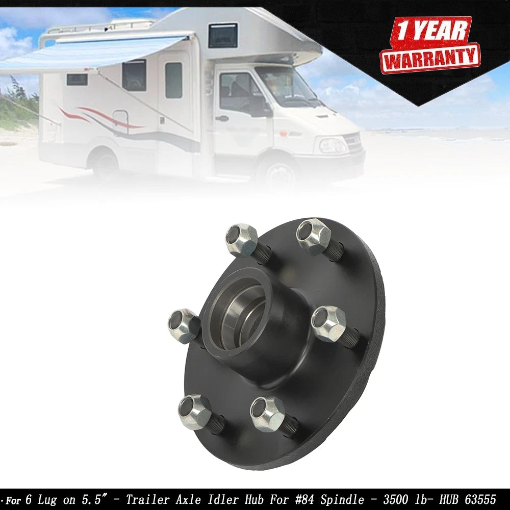 Trailer Axle Idler Hub for 6 Lug 5.5" Spindle (3500 lbs)