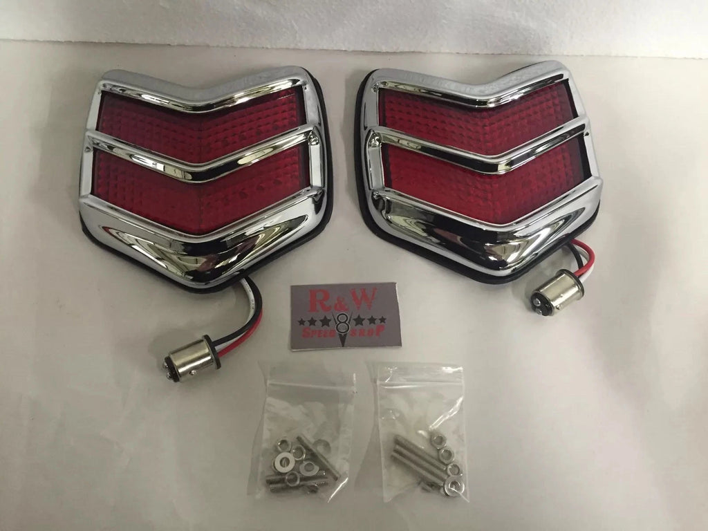 LED Tail Lights Original Style with Bezels for 1940 Ford Passenger Car (12V)