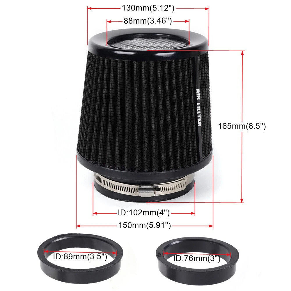 Cold Air Intake Air Filter for - 3", 3.5", 4" Inlet