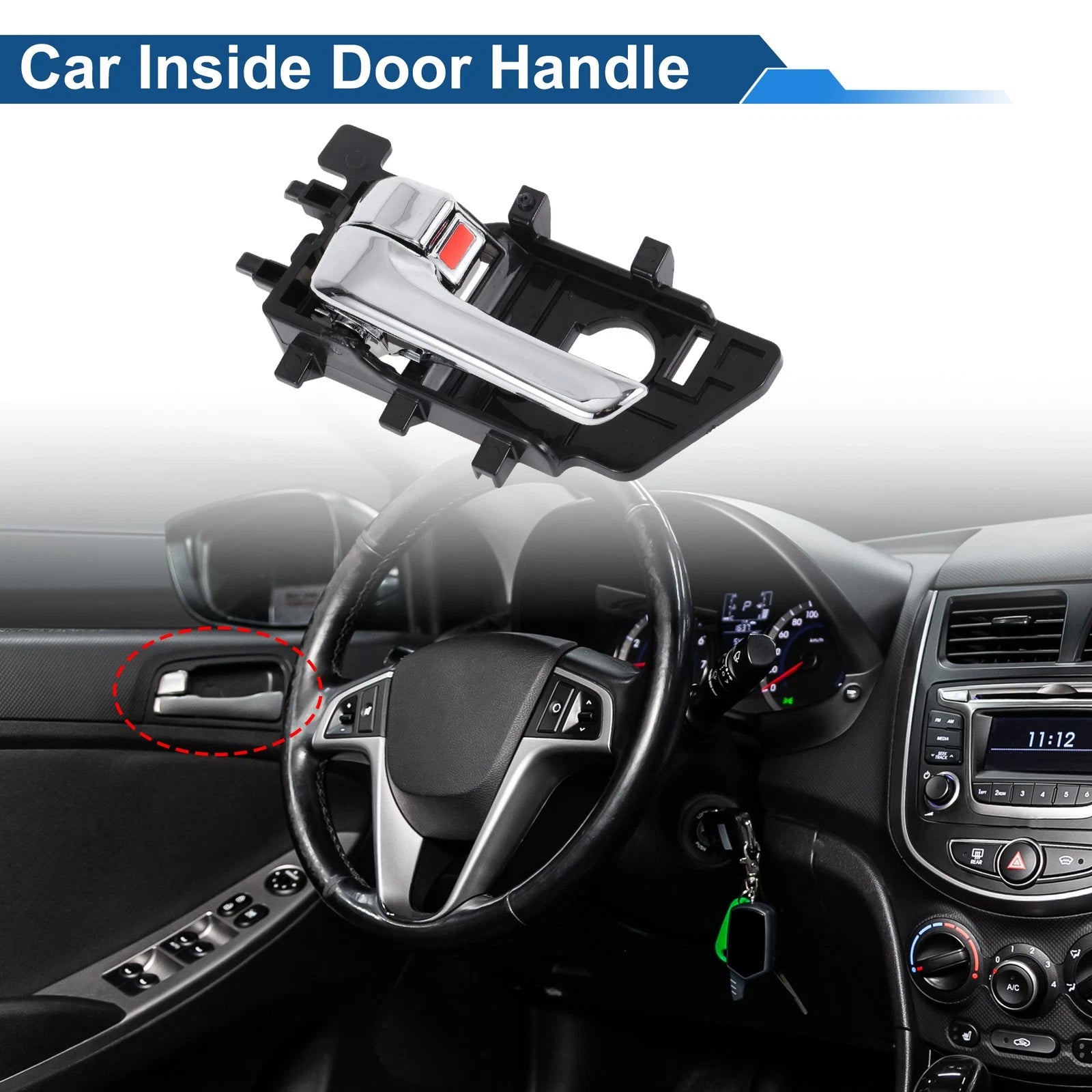 Front Passenger Side Interior Door Handle for Kia Forte (2009–2012) No. 826101X000