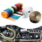 5M Heat Protection Wrap Belt for Motorcycle Exhaust Pipes with Steel Straps
