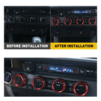 Set of 4 Red AC Climate Control Knob Trims for Toyota Tacoma (2016–2020)