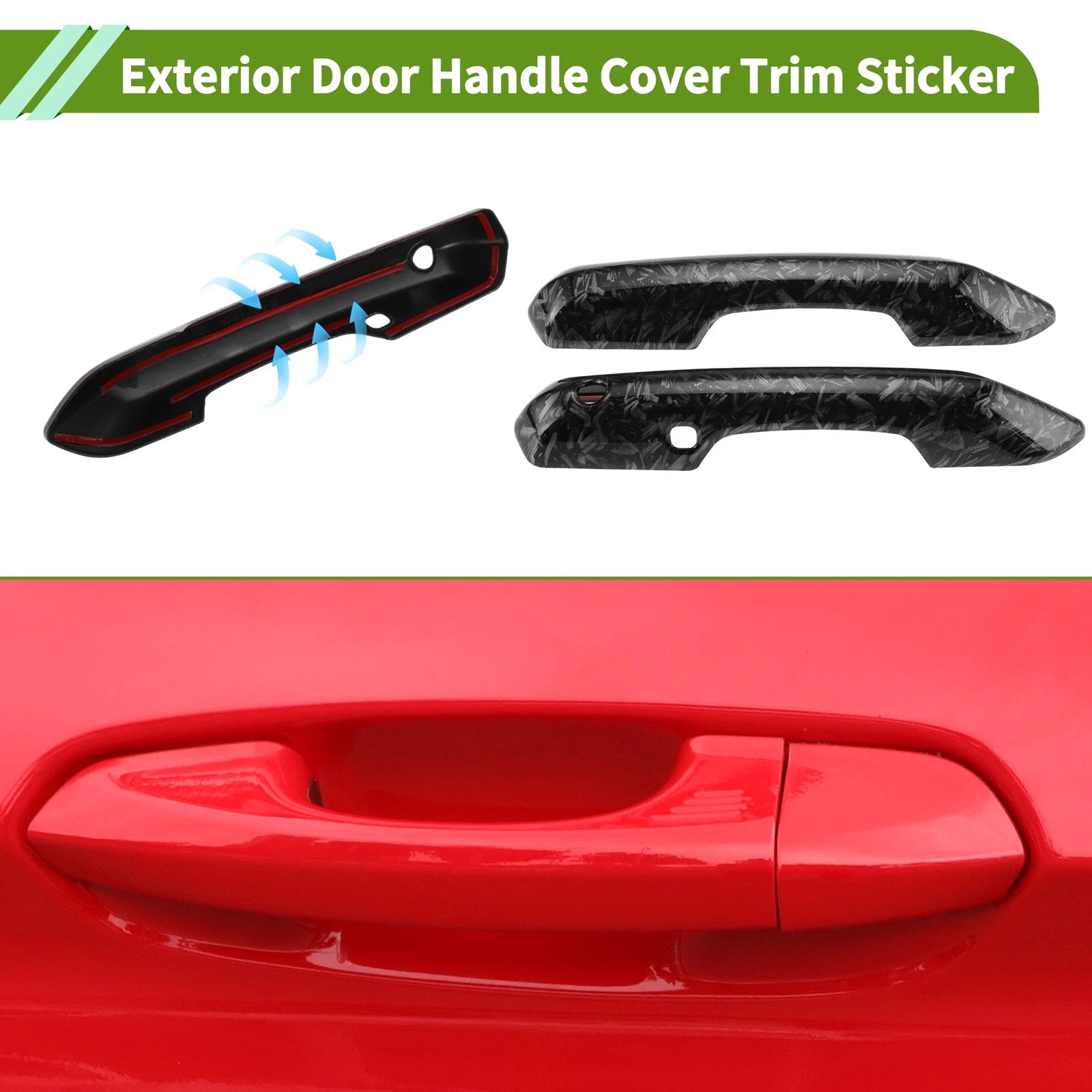 Set of 1 Exterior Door Handle Cover for Ford Mustang (2024–2025) Smart Forged Grain