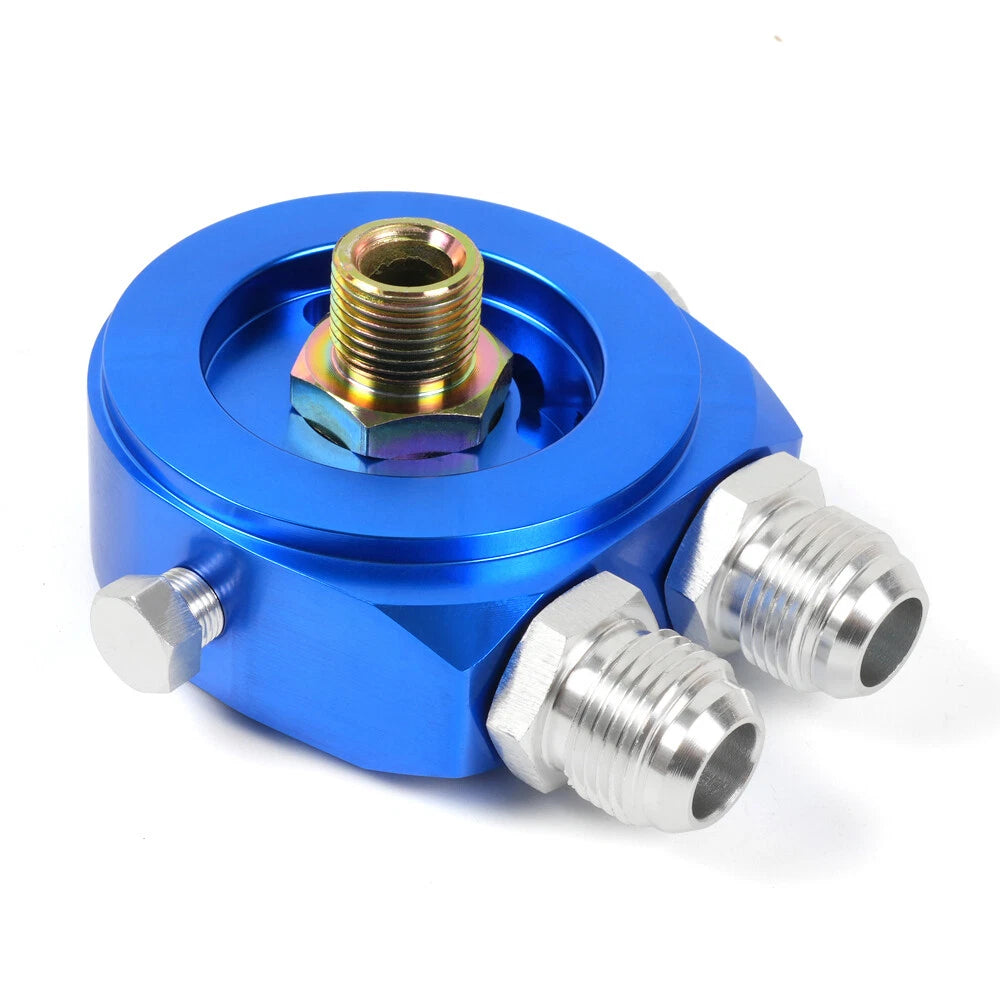 Oil Filter Cooler Sandwich Adapter for Blue Aluminum AN10
