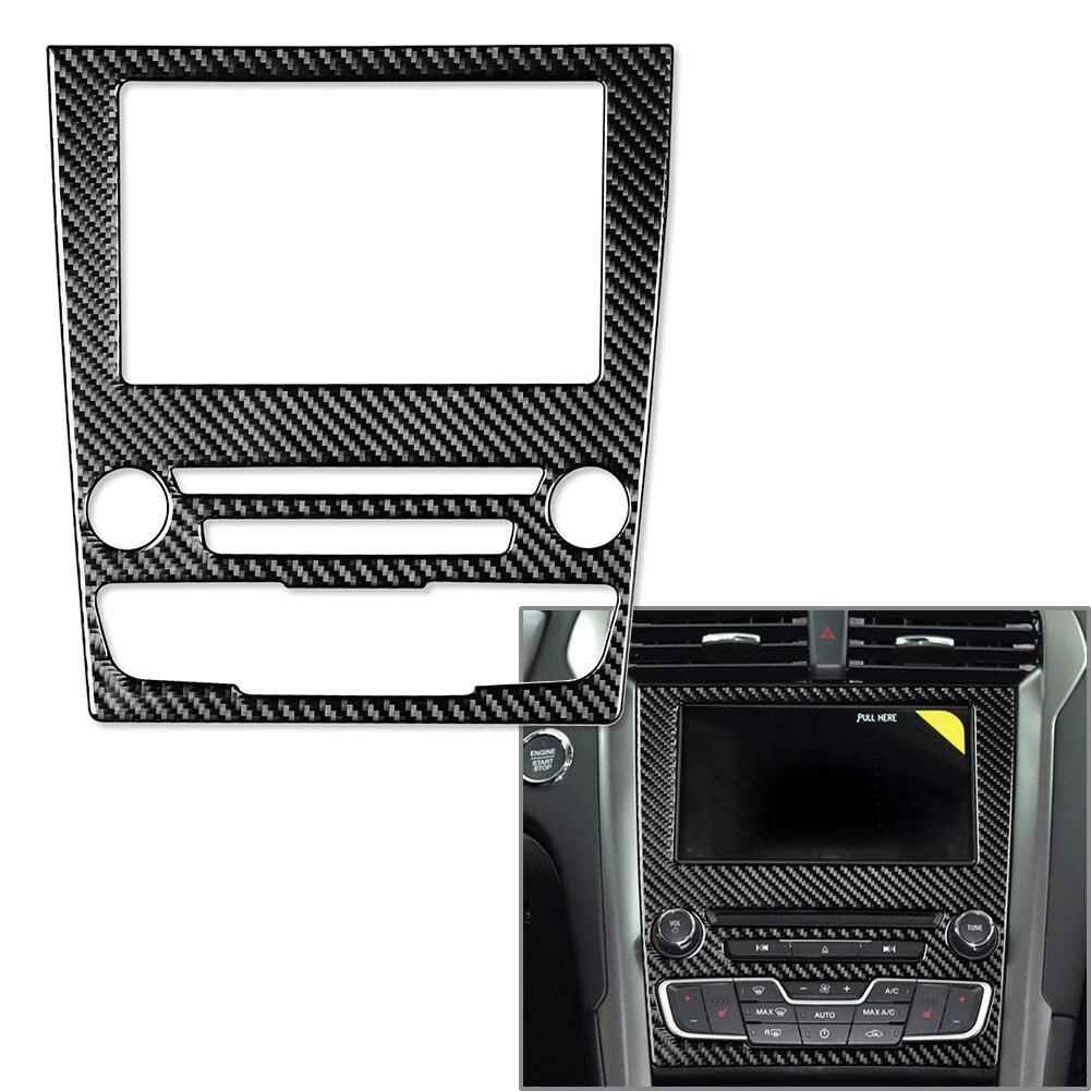Carbon Fiber GPS Navigation Panel Cover Trim for Ford Fusion Mondeo (2013–2019)