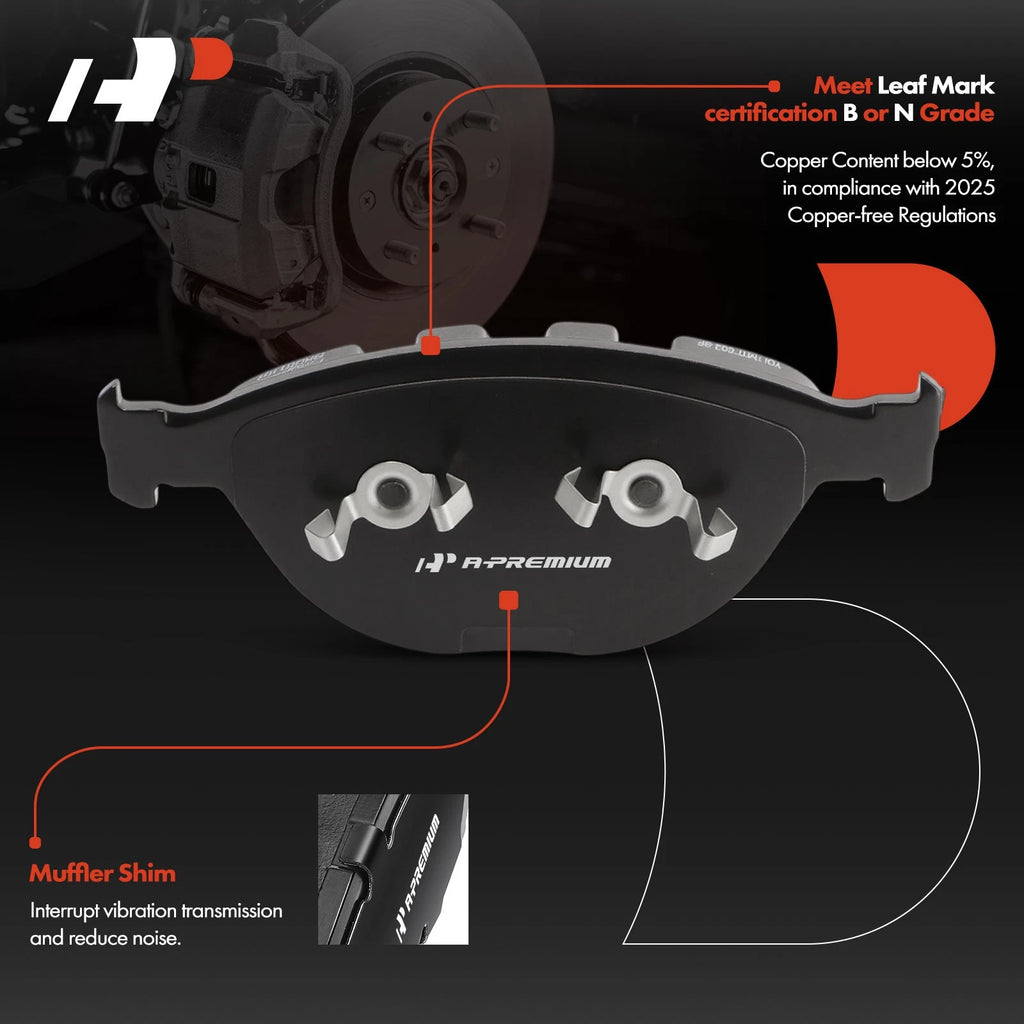 Set of 4 Front Ceramic Brake Pads for BMW M5 M6 (2006–2010)