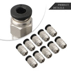 PC4-M10 Male Straight Pneumatic PTFE Tube Push In Quick Fitting Connector